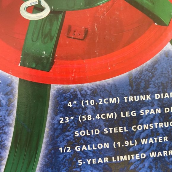 Home Logic Metal Christmas Tree Stand Up to 7 Ft Holiday Red Green New - Picture 5 of 10